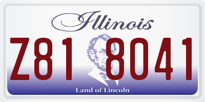 IL license plate Z818041