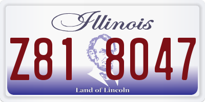 IL license plate Z818047