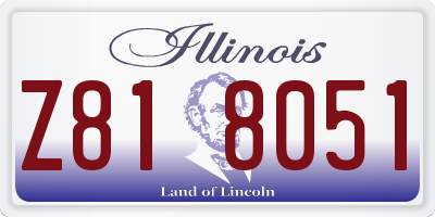 IL license plate Z818051