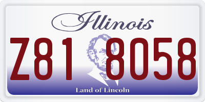 IL license plate Z818058