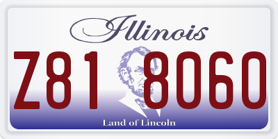 IL license plate Z818060
