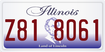 IL license plate Z818061