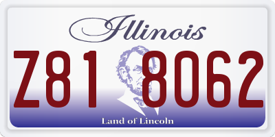 IL license plate Z818062