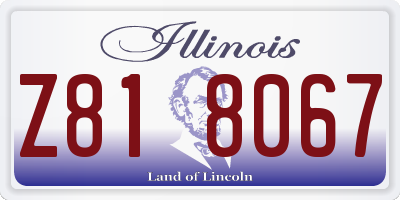 IL license plate Z818067