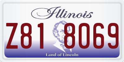 IL license plate Z818069