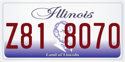 IL license plate Z818070