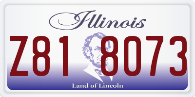 IL license plate Z818073