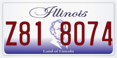 IL license plate Z818074