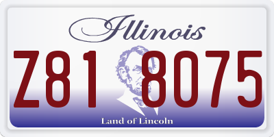 IL license plate Z818075