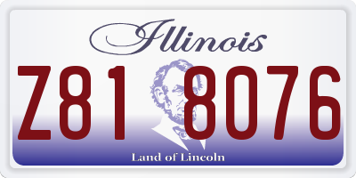 IL license plate Z818076
