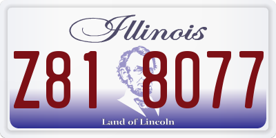 IL license plate Z818077