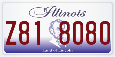 IL license plate Z818080