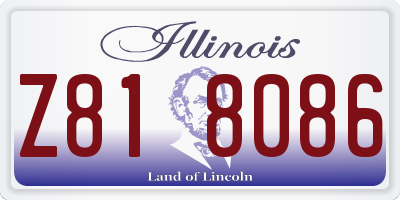 IL license plate Z818086
