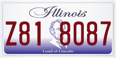 IL license plate Z818087