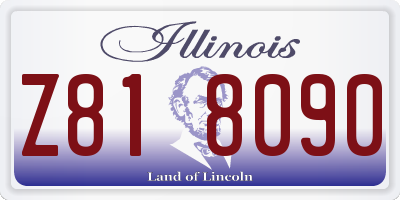 IL license plate Z818090