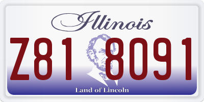 IL license plate Z818091