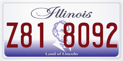 IL license plate Z818092