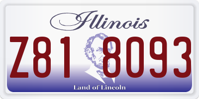 IL license plate Z818093
