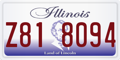 IL license plate Z818094