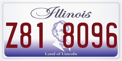 IL license plate Z818096