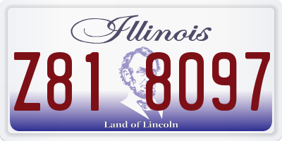 IL license plate Z818097
