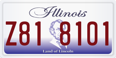 IL license plate Z818101