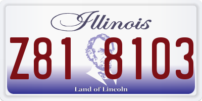 IL license plate Z818103