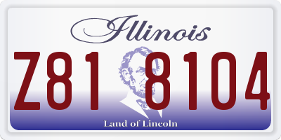 IL license plate Z818104
