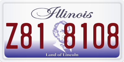 IL license plate Z818108