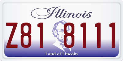 IL license plate Z818111