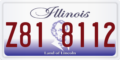 IL license plate Z818112