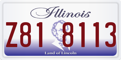 IL license plate Z818113