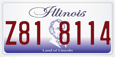 IL license plate Z818114
