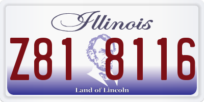 IL license plate Z818116