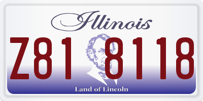 IL license plate Z818118