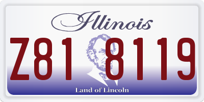 IL license plate Z818119
