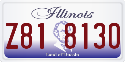 IL license plate Z818130
