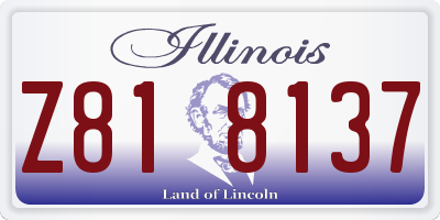 IL license plate Z818137