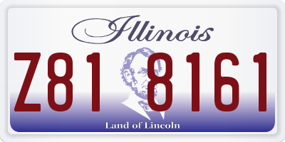 IL license plate Z818161
