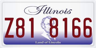 IL license plate Z818166