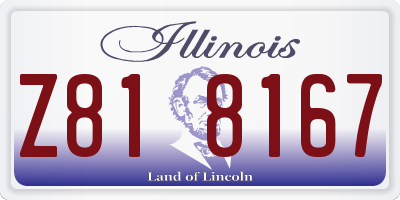 IL license plate Z818167
