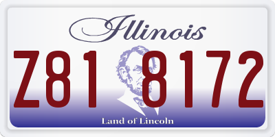 IL license plate Z818172