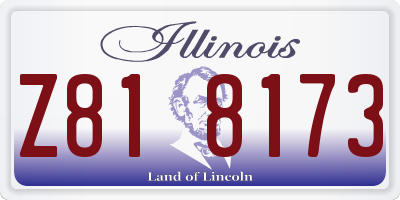 IL license plate Z818173