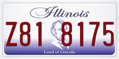 IL license plate Z818175