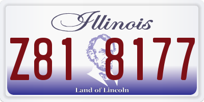 IL license plate Z818177