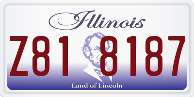 IL license plate Z818187