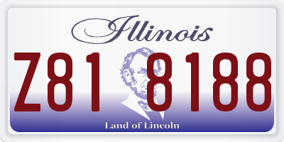 IL license plate Z818188