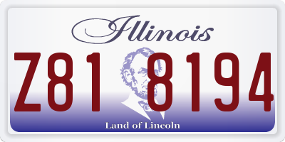 IL license plate Z818194