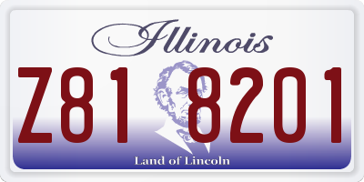 IL license plate Z818201