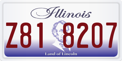 IL license plate Z818207